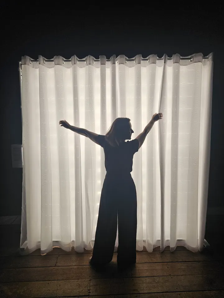 Retrato com luz LEDWindow
